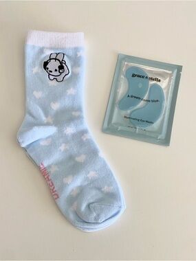 Miffy Socks Light Blue, US Size 6-11 (comes with free eye mask!)